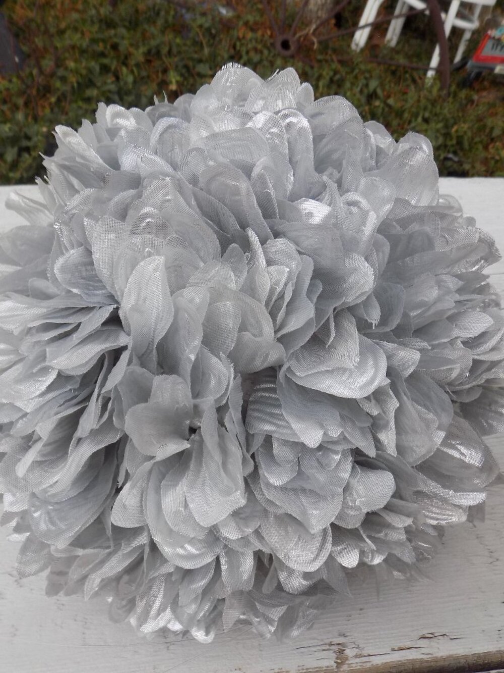 SILVER LIKE SILK FLOWER HOME DECOR